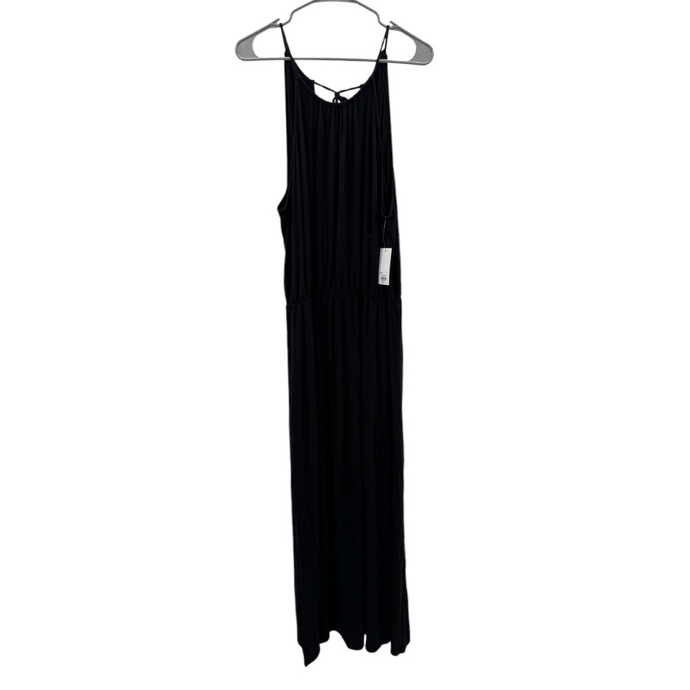 Kohl's SO‎ Black Sleeveless Stretchy Knit Side Slit Maxi Dress Sz XL NEW